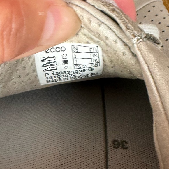 Ecco Taupe Leather Sneaker - size 5/6 - Picture 9 of 10